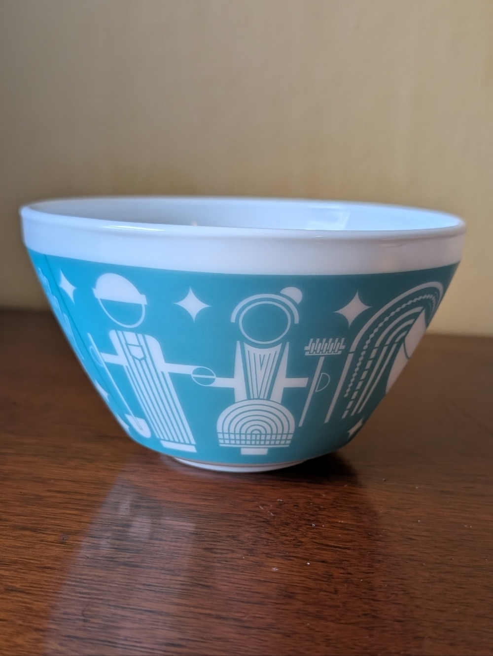 Vintage Pyrex Charm Rise ’N Shine 3 Cup Mixing Bowl Turquoise Opal Glass